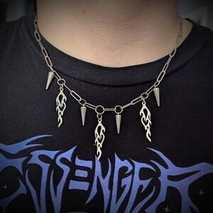 Stainless steel Flame Necklace